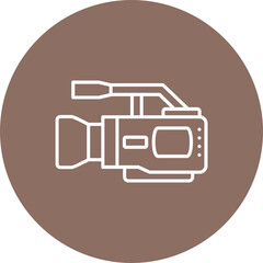 Video Camera Multicolor Circle Line Inverted Icon