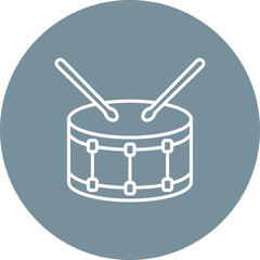 Drum Multicolor Circle Line Inverted Icon