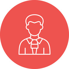 Journalist Multicolor Circle Line Inverted Icon