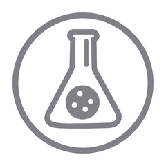 Lab tested sign in 2 variations - circular certificated proven stamp with check mark and laboratory