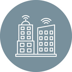 Fototapeta premium Smart City Multicolor Circle Line Inverted Icon