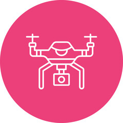 Smart Drone Multicolor Circle Line Inverted Icon