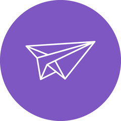 Paper Plane Multicolor Circle Line Inverted Icon