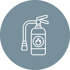 Fire Extinguisher Multicolor Circle Line Inverted Icon