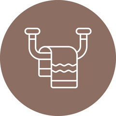 Towel Multicolor Circle Line Inverted Icon