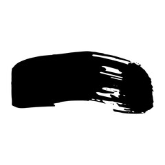 Set of brush strokes. Paint brushes with black ink to create diffused textures.