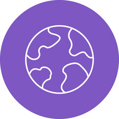 Earth Multicolor Circle Line Inverted Icon