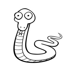 Cartoon snake isolated on white background.