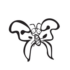 Cartoon butterfly isolated on white background.