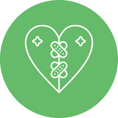 Bandage Multicolor Circle Line Inverted Icon