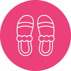 Slippers Multicolor Circle Line Inverted Icon