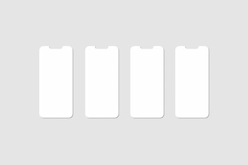 Realistic blank phone screen illustration for mockup. UI UX app presentation. 3D Render.