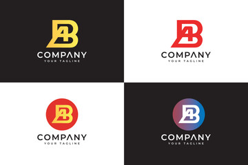 Creative monogram letter ab or ba logo template