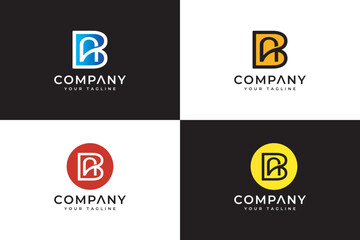 Creative monogram letter BA logo design