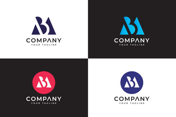 Modern minimalist BA logo template