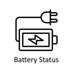 Battery Status vector Outline Icon Design illustration on White background. EPS 10 File