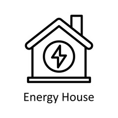 Energy House vector Outline Icon Design illustration on White background. EPS 10 File