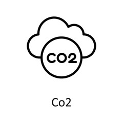 Co2 vector Outline Icon Design illustration on White background. EPS 10 File
