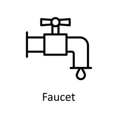 Faucet vector Outline Icon Design illustration on White background. EPS 10 File