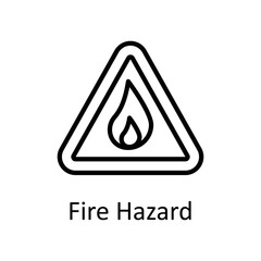 Fire Hazard vector Outline Icon Design illustration on White background. EPS 10 File