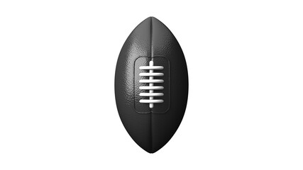 Black rugby ball on white background.
3D illustration.