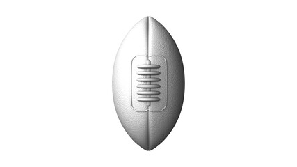 White rugby ball on white background.
3D illustration.
