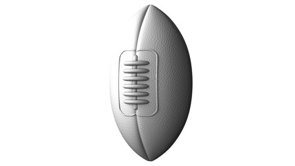 White rugby ball on white background.
3D illustration.
