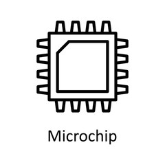 Microchip vector Outline Icon Design illustration on White background. EPS 10 File