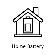 Home Battery vector Outline Icon Design illustration on White background. EPS 10 File