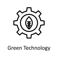 Green Technology vector Outline Icon Design illustration on White background. EPS 10 File