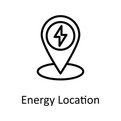 Energy Location vector Outline Icon Design illustration on White background. EPS 10 File