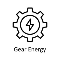 Gear Energy vector Outline Icon Design illustration on White background. EPS 10 File