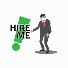 Hire Me Symbol. Need A Job Sign - Vector.