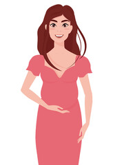 Cute image of a pregnant woman.Vector illustration.