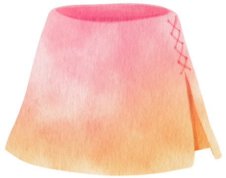 short skirt watercolor illustration fashion item