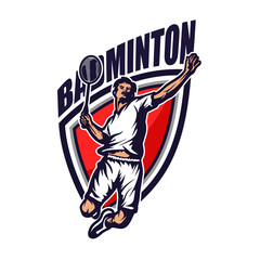 badminton logo - obrazy, fototapety, plakaty