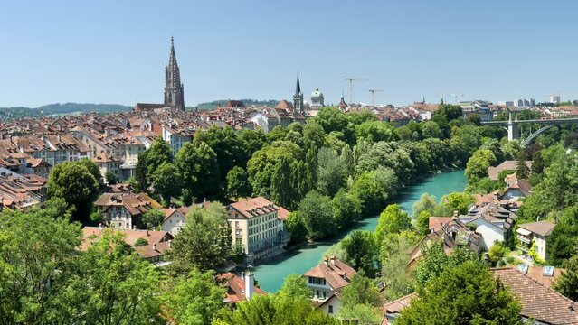 beautiful panorama of Bern city in Switzerland