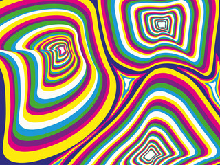 Fototapeta na wymiar Печатьtexture, vector, pattern, illustration, art, design, decoration, illusion, colorful, wave, color, psychedelic, optical illusion, rainbow, line