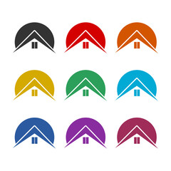 House icon isolated on white background. Set icons colorful