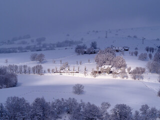 Jour de neige sur l'Aubrac - Aveyron