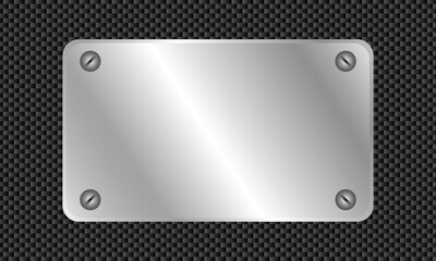 silver metal plate with carbon background template design 
