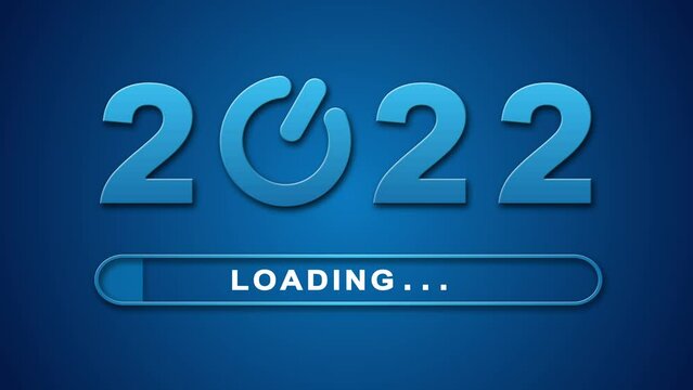 Loading New Year 2023 - digital technology blue background start New Year 2023