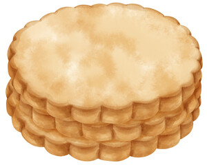 Watercolor cookies illustration