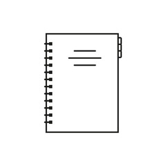 Notebook icon. Vector. Line style.