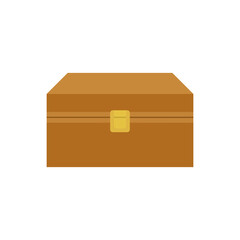 Wooden box for jewelry icon. Vector illustration. Isolated.