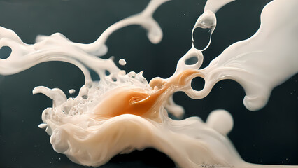 Fototapeta premium Milk splash or liquid splash, 3d rendering 