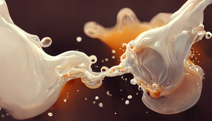 Milk splash or liquid splash, 3d rendering		
