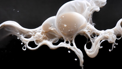 Obraz premium Milk splash or liquid splash, 3d rendering 