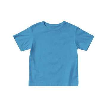 Deep blue color kids t-shirt short sleeves crew neck transparent background