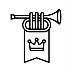 trumpet instrument icon isolated on white background. eps 10